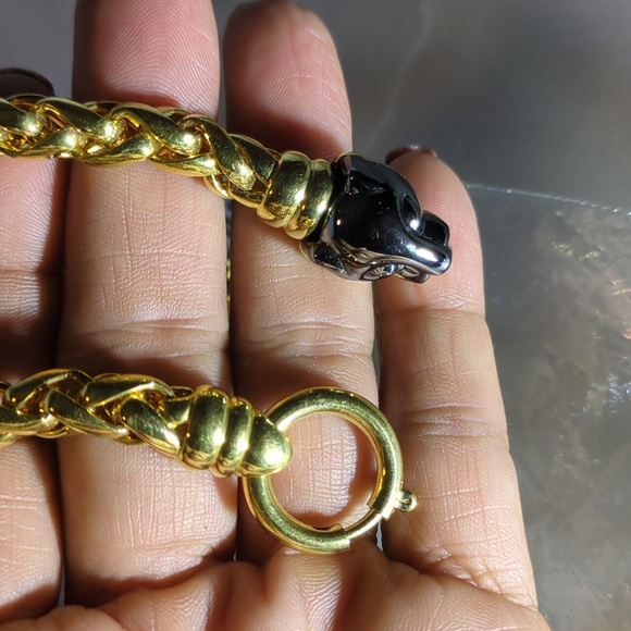 Vintage Fine Gold tone solid collar Panther head closure‎ - Picture 15 of 15